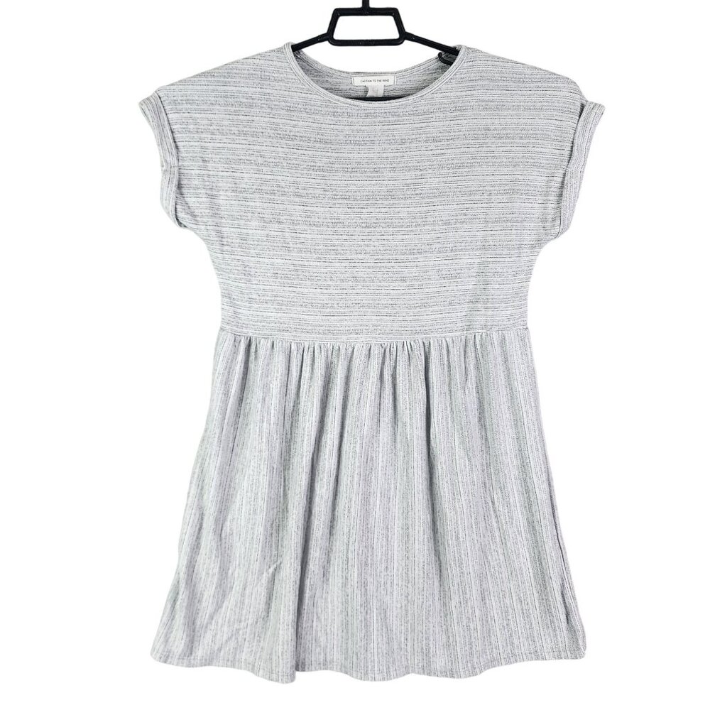 Women's Caution To The Wind Heather Gray Knit Dress Striped Short-Sleeve Size S
